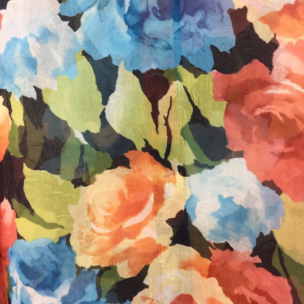 Alfred Dunner 24W Top Orange Blue Semi Sheer - Picture 5 of 5